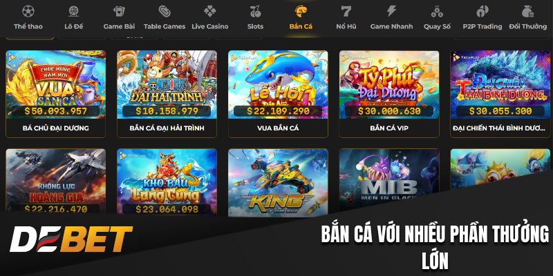 Bắn cá với nhiều phần thưởng lớn