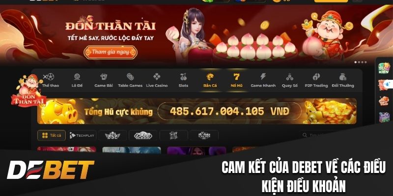 Cam kết của Debet về các điều kiện điều khoản