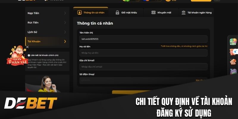 Chi tiết quy định về tài khoản đăng ký sử dụng