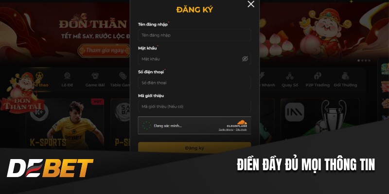Điền đầy đủ mọi thông tin