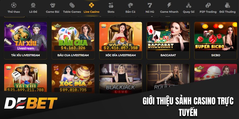 Giới thiệu sảnh Casino trực tuyến