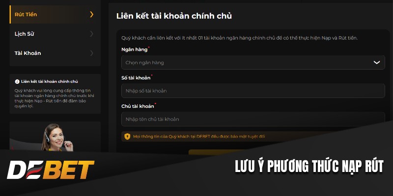 Lưu ý phương thức nạp rút