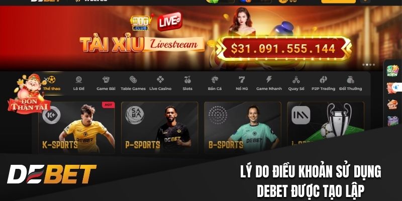 Lý do điều khoản sử dụng Debet được tạo lập
