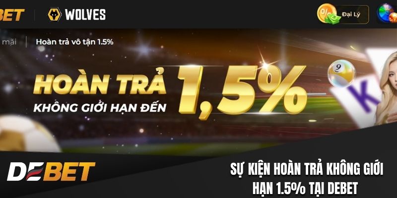 Sự kiện hoàn trả không giới hạn 1.5% tại Debet