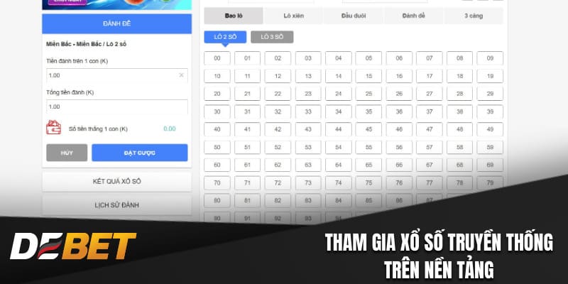 Tham gia xổ số truyền thống trên nền tảng